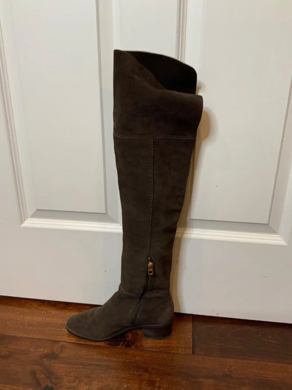 Coach Lucia Chestnut Brown Over-The-Knee Zipper Boots, Size 6
